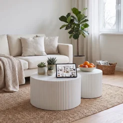 SalesFever Couchtisch »New Orleans stilvoller Couchtisch« Set, 2 Stk. tlg. mit umlaufender Rillenstruktur