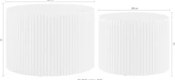 SalesFever Couchtisch »New Orleans stilvoller Couchtisch« Set, 2 Stk. tlg. mit umlaufender Rillenstruktur