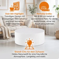 SalesFever Couchtisch »New Orleans Stilvoller Couchtisch« Set, 1 Stk. tlg. mit umlaufender Rillenstruktur