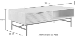SalesFever Couchtisch »Visby Coffeetableh für stilvolles Wohnen« Eiche Echtholzfurnier