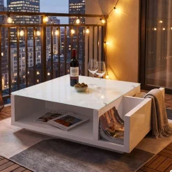 SalesFever Couchtisch »Wohnzimmer-Tisch im skandinavischen Stil« Praktisch mit seitlichem Magazinfach