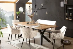 SalesFever Eckbankgruppe »Eckbankgruppe im Landhausstil« Set, 6 Stk. tlg. Rückenfläche mit aufwändiger Rautensteppung