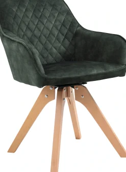 SalesFever Essgruppe »Eleganter Tisch inkl. Stühle« 5-teilige Samtverlours-Sitzgruppe, drehbare Stühle, 180cm Tischbreite