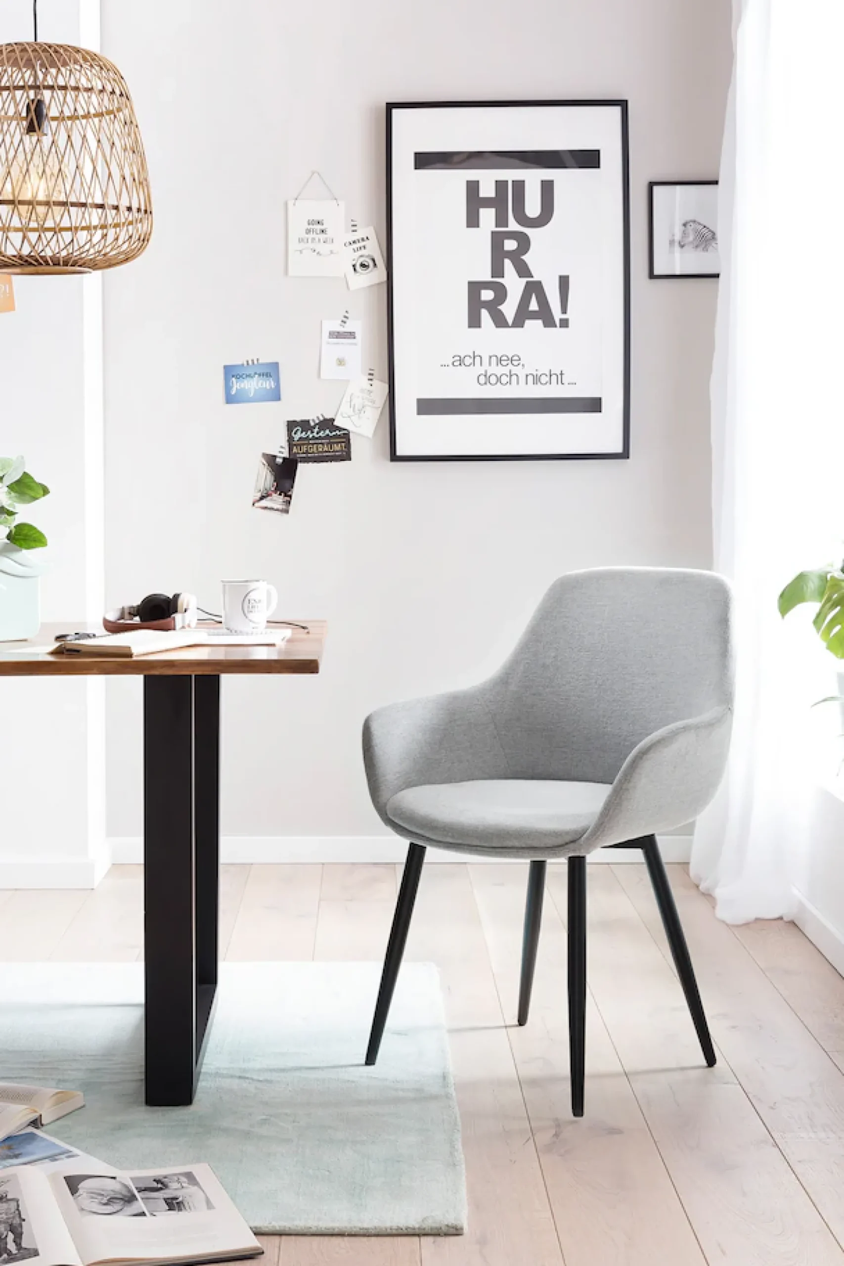 SalesFever Essgruppe »- stilvolles Design« Set, 5 Stk. tlg. 5-teiliges Set mit authentischer Baumkanten-Tischplatte