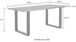 SalesFever Esstisch »Design Esstisch für stilvolles Ambiente« mit echter Baumkante