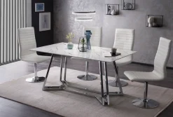 SalesFever Esstisch »Design Tisch für gemütliche Abende« Eleganz trifft Design in Marmoroptik