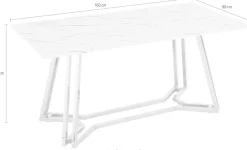 SalesFever Esstisch »Design Tisch für gemütliche Abende« Eleganz trifft Design in Marmoroptik