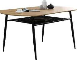 SalesFever Esstisch »Familienfreundlicher Tisch« Stilvolle Ablage aus Metall und Polyrattan