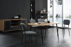 SalesFever Esstisch »Familienfreundlicher Tisch« Stilvolle Ablage aus Metall und Polyrattan