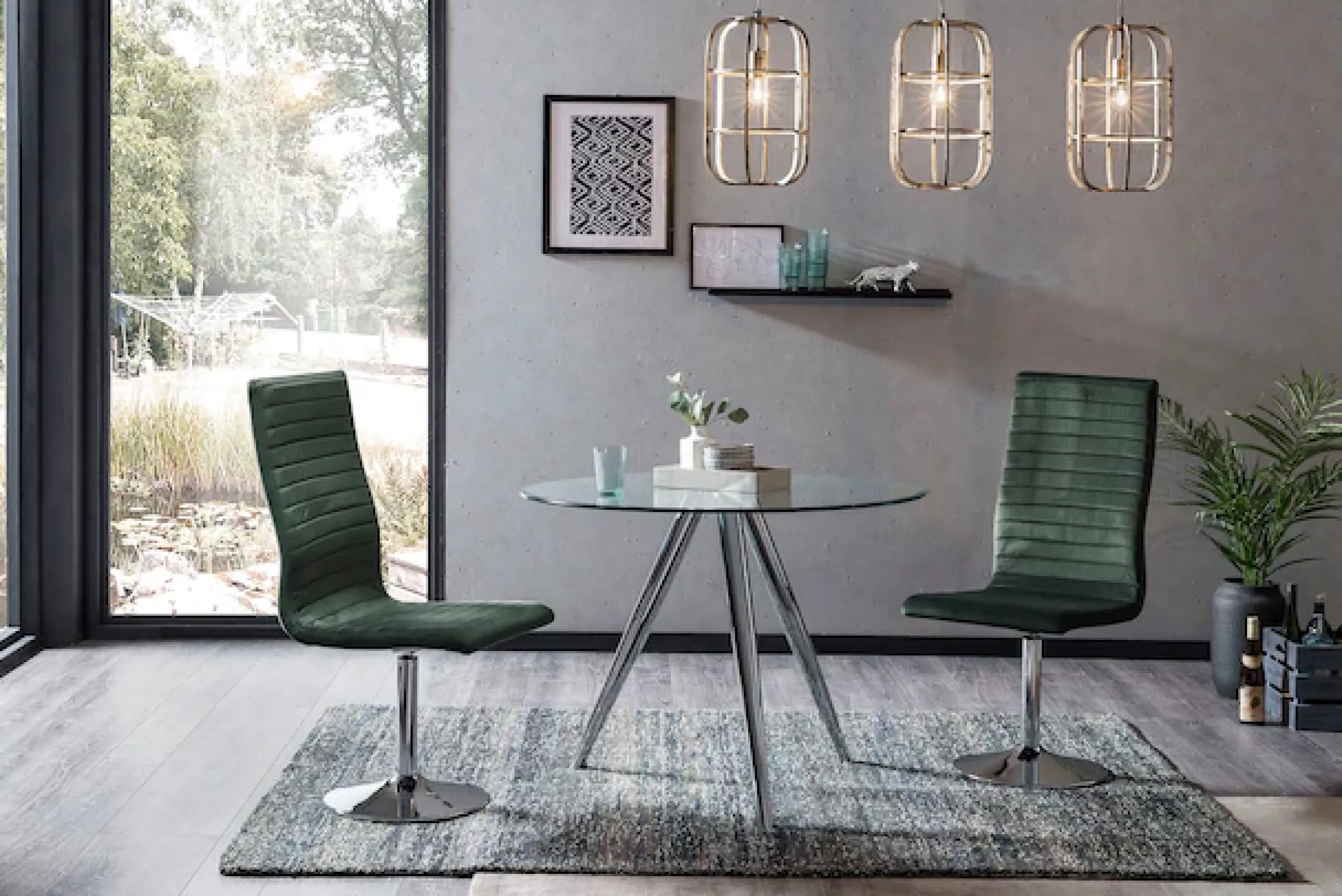 SalesFever Esstisch mit modernem Chrom Gestell