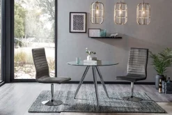 SalesFever Esstisch mit modernem Chrom Gestell