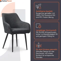 SalesFever Esszimmerstuhl »Boston - Der Stuhl für Ihr Esszimmer« () Diamantsteppung auf der Rückseite - Charmant & Einzigartig