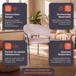 SalesFever Esszimmerstuhl »Idro Komfortabler Polsterstuhl« () 1 Stk.Abgerundeter Rücken mit Längsstepppung