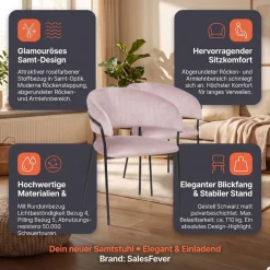 SalesFever Esszimmerstuhl »Idro Komfortabler Polsterstuhl« () 1 Stk.Abgerundeter Rücken mit Längsstepppung