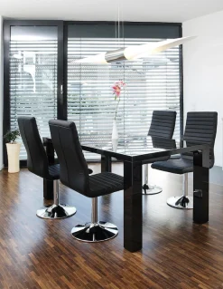 SalesFever Esszimmerstuhl »Komfortabler Armlehnstuhl zum Relaxen« (Set) 4 Stk.mit Drehfunktion