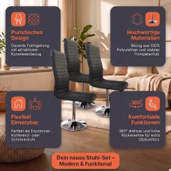 SalesFever Esszimmerstuhl »Komfortabler Armlehnstuhl zum Relaxen« (Set) 4 Stk.mit Drehfunktion