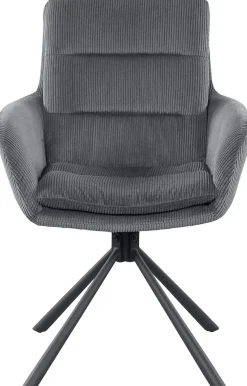 SalesFever Esszimmerstuhl »Pizzo Eleganter Armlehnstuhl« () 1 Stk.Cord-Esszimmersessel mit 360° Drehkomfort
