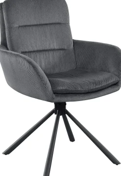 SalesFever Esszimmerstuhl »Pizzo Eleganter Armlehnstuhl« () 1 Stk.Cord-Esszimmersessel mit 360° Drehkomfort