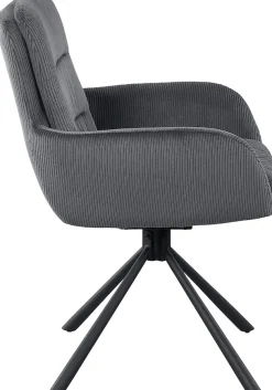 SalesFever Esszimmerstuhl »Pizzo Eleganter Armlehnstuhl« () 1 Stk.Cord-Esszimmersessel mit 360° Drehkomfort