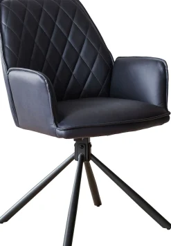 SalesFever Esszimmerstuhl »Vancouver Armlehnstuhl fürs Esszimmer« (Set) 2 Stk.Esszimmersessel, Rückenlehne mit Rautensteppung, 360° Drehfunktion