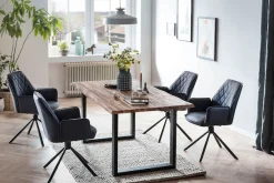 SalesFever Esszimmerstuhl »Vancouver Armlehnstuhl fürs Esszimmer« (Set) 2 Stk.Esszimmersessel, Rückenlehne mit Rautensteppung, 360° Drehfunktion