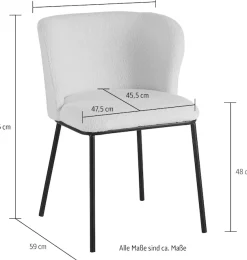 SalesFever 4-Fußstuhl »Stuhl mit vier Füßen« (Set) 2 Stk.Zweier-Set mit abgerundeter Rückenlehne