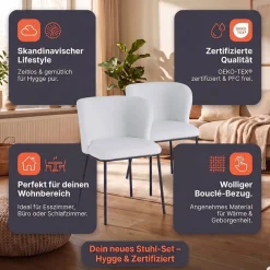 SalesFever 4-Fußstuhl »Stuhl mit vier Füßen« (Set) 2 Stk.Zweier-Set mit abgerundeter Rückenlehne