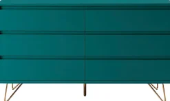 SalesFever Kommode »Bolton Design Sideboard mit Stauraum« Haarnadelbeine aus Metall mit Messinglegierung