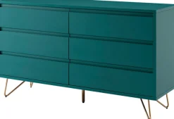 SalesFever Kommode »Bolton Design Sideboard mit Stauraum« Haarnadelbeine aus Metall mit Messinglegierung