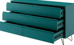 SalesFever Kommode »Bolton Design Sideboard mit Stauraum« Haarnadelbeine aus Metall mit Messinglegierung