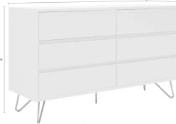 SalesFever Kommode »Bolton Design Sideboard mit Stauraum« Haarnadelbeine aus Metall mit Messinglegierung