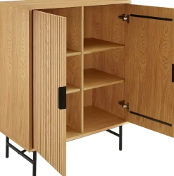 SalesFever Kommode »Visby Stilvolles Sideboard für den Wohnbereich« Eiche Echtholzfurnier