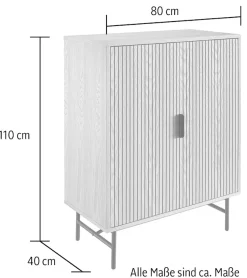 SalesFever Kommode »Visby Stilvolles Sideboard für den Wohnbereich« Eiche Echtholzfurnier