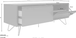 SalesFever Lowboard »Bolton - TV-Kommode in schlichter Eleganz« Kommode, Haarnadelbeine aus Metall mit Messinglegierung
