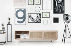 SalesFever Lowboard »Vejle Chic & Stylisch: Das TV-Kommode« Edle Rattan-Kommode mit Wiener Geflecht-Design