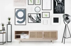 SalesFever Lowboard »Vejle Chic & Stylisch: Das TV-Kommode« Edle Rattan-Kommode mit Wiener Geflecht-Design