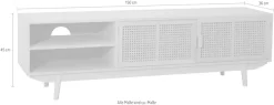 SalesFever Lowboard »Vejle Chic & Stylisch: Das TV-Kommode« Edle Rattan-Kommode mit Wiener Geflecht-Design