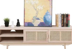 SalesFever Lowboard »Vejle Chic & Stylisch: Das TV-Kommode« Edle Rattan-Kommode mit Wiener Geflecht-Design