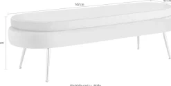 SalesFever Polsterbank »Clam Elegante Bank mit Polsterung« Eleganz in Gold: Breite 142cm