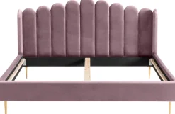 SalesFever Polsterbett »Komfortables Bett für erholsamen Schlaf« Eleganz trifft Komfort: Samt-Bezug, goldfarbene Metallfüße