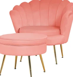 SalesFever Polsterhocker »Calm Gepolsterter Hocker mit Charme« mit hohem Sitzkissen