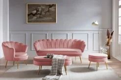 SalesFever Polsterhocker »Calm Gepolsterter Hocker mit Charme« mit hohem Sitzkissen