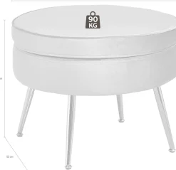 SalesFever Polsterhocker »Calm Gepolsterter Hocker mit Charme« mit hohem Sitzkissen