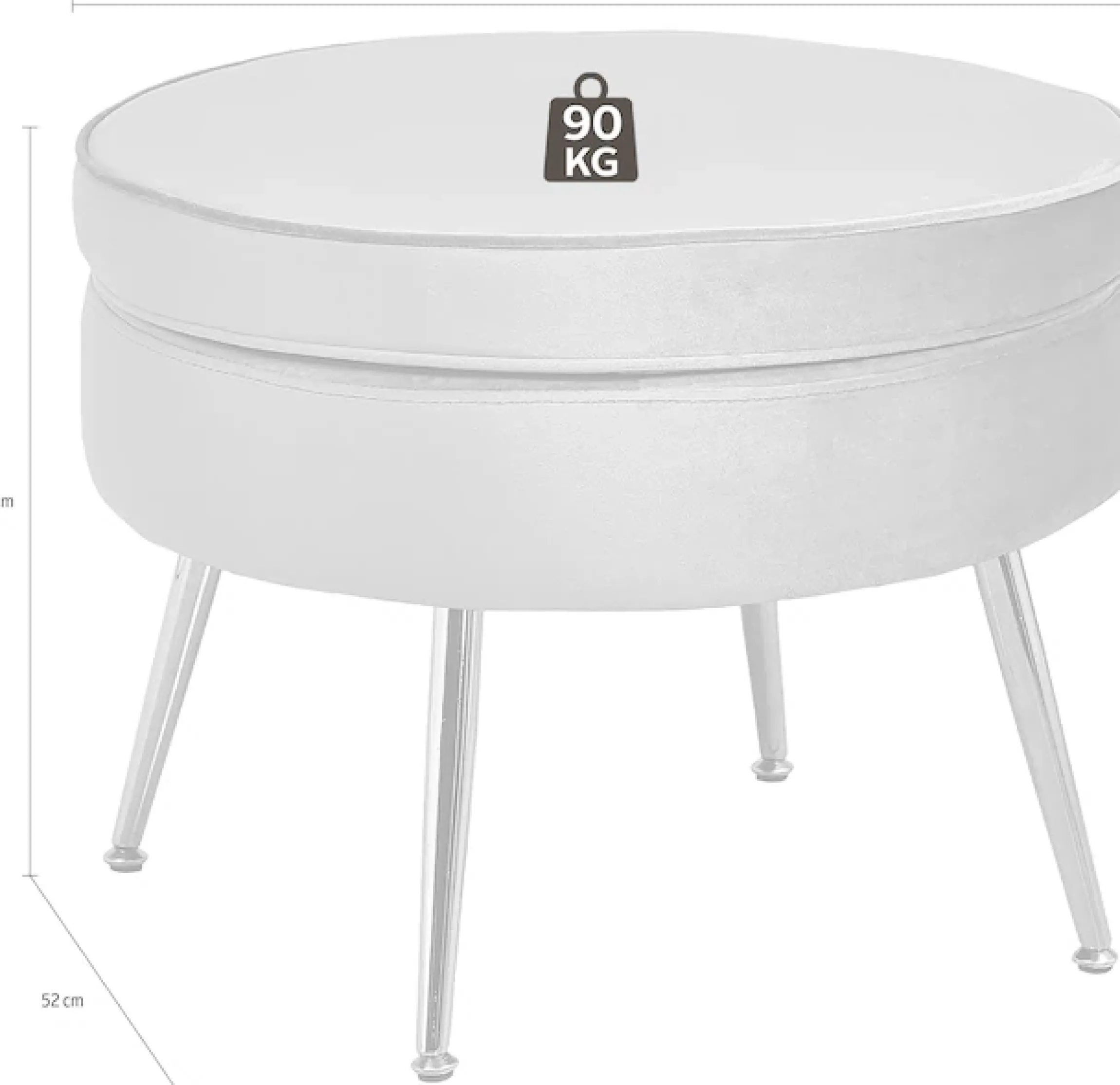 SalesFever Polsterhocker »Calm Gepolsterter Hocker mit Charme« mit hohem Sitzkissen