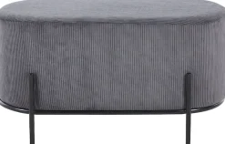 SalesFever Polsterhocker »Komfortabler Polsterhocker« mit Design-Gestell aus schwarzem Metall