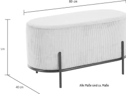 SalesFever Polsterhocker »Komfortabler Polsterhocker« mit Design-Gestell aus schwarzem Metall