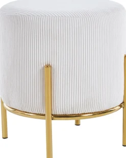 SalesFever Polsterhocker »Komfortabler Polsterhocker« mit Design-Gestell aus goldfarbenem Metall