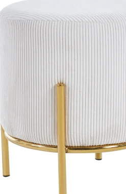 SalesFever Polsterhocker »Komfortabler Polsterhocker« mit Design-Gestell aus goldfarbenem Metall