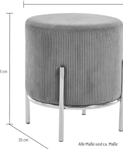 SalesFever Polsterhocker »Komfortabler Polsterhocker« mit Design-Gestell aus goldfarbenem Metall