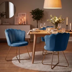 SalesFever Polsterstuhl »Komfortabler Stuhl im eleganten Design« (Set) 2 Stk.Muschel-Design
